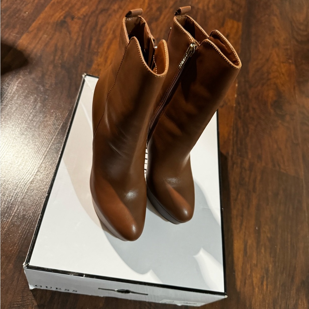 Elegant Brown Leather Ankle Boots
